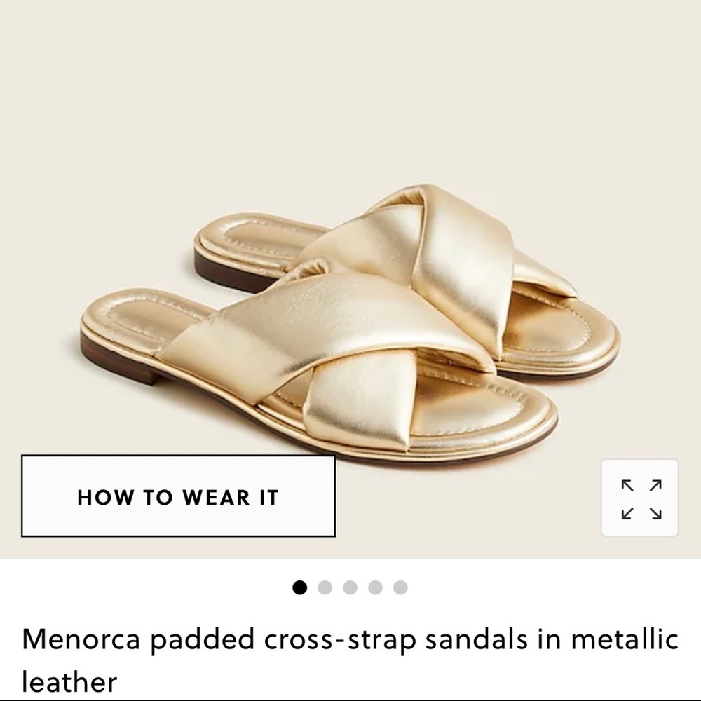 ✨✨J. Crew Metallic Gold Leather Sandals